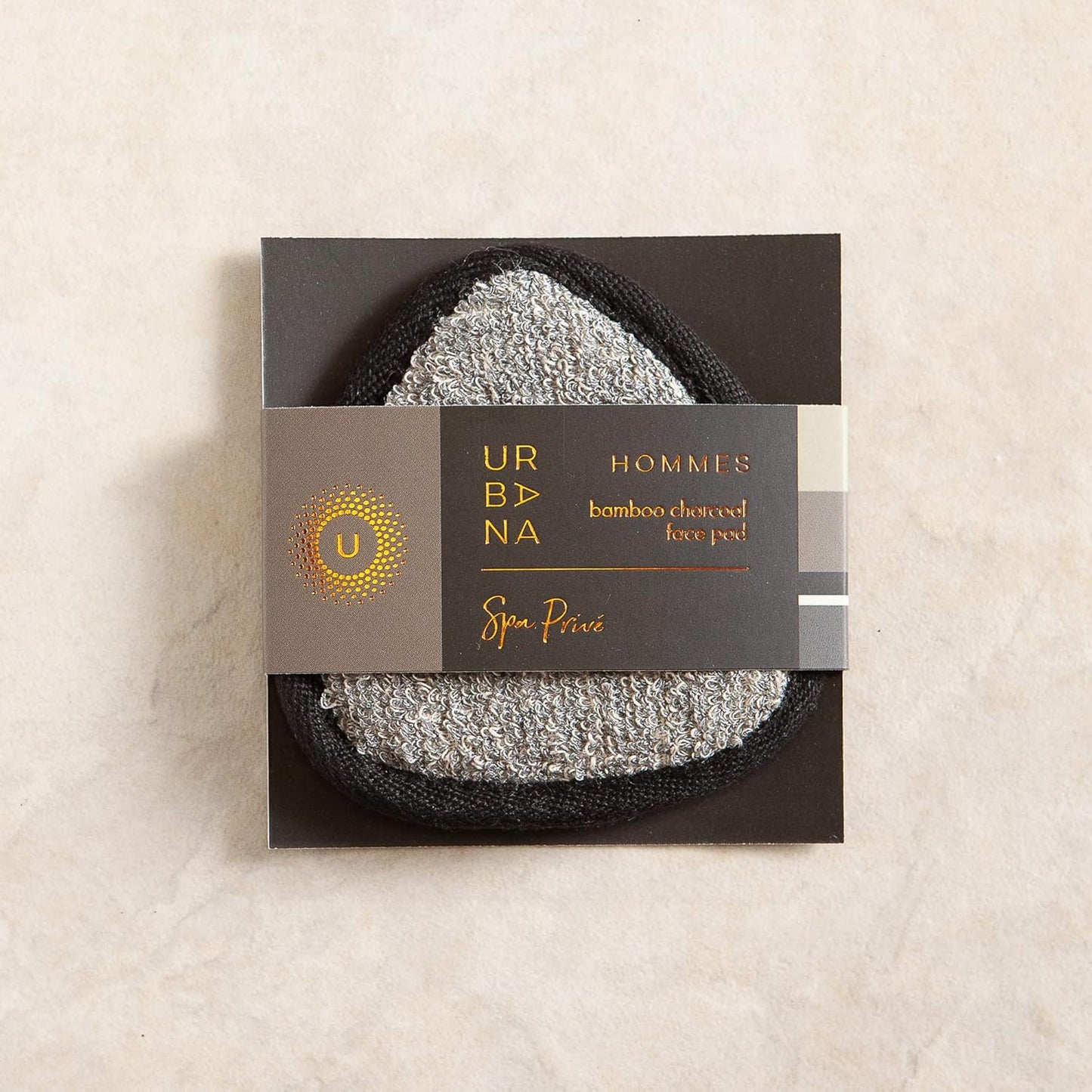 Urbana Spa Prive Men's Bamboo Charcoal Collection, Face Pad,Grey,6338