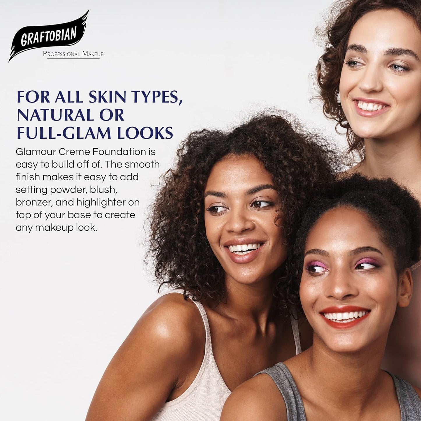 Graftobian HD Glamour Crème Foundation 1/2oz, Weightless Full Coverage Makeup, 65 Inclusive Shades, For All Skin Types, Natural or Full-Glam Looks, For Professionals and Beginners, Chestnut