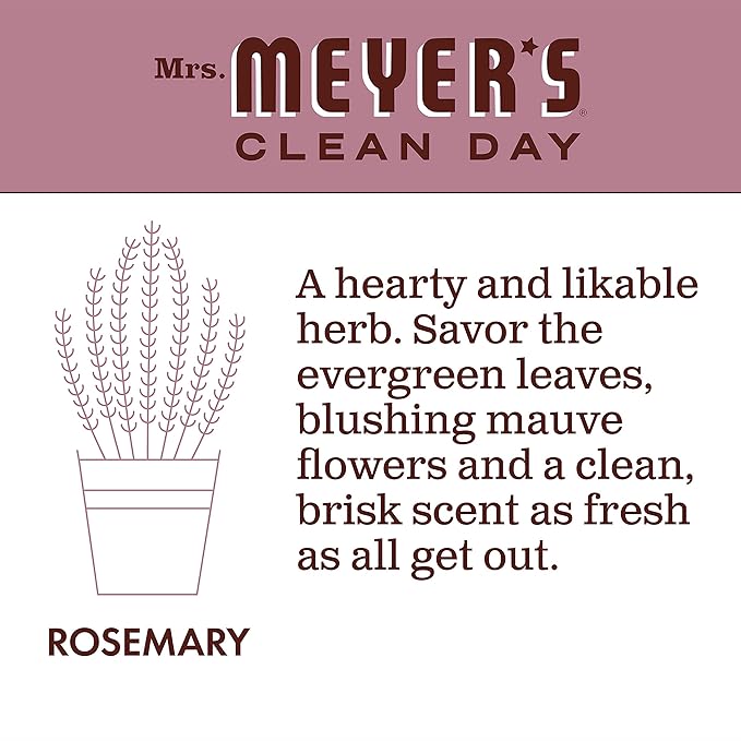 MRS. MEYER’S CLEANDAY Hand Soap, Made with Essential Oils, Biodegradable Formula, Rosemary, 12.5 fl. oz (Pack of 2)