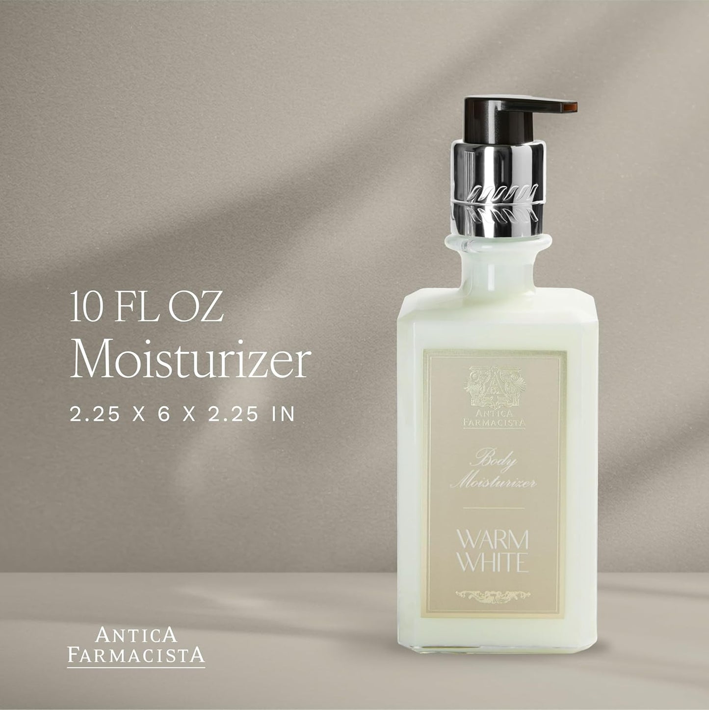 Antica Farmacista Body Moisturizer - Moisturizing Scented Lotion - Premium Body Moisturizer - Luxury Gift for Women & Men - Hand & Skin Hydration - Warm White, 10 Fl Oz