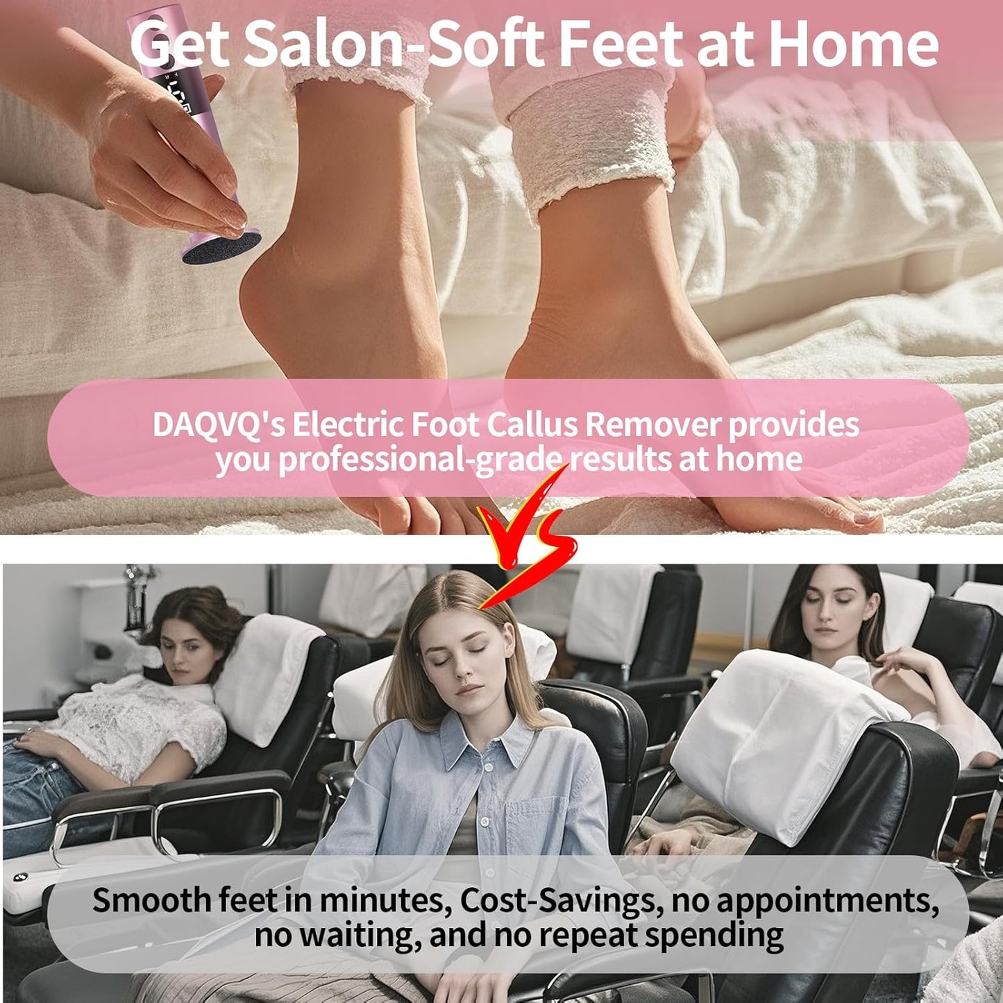 2 in 1 Electric Foot Callus Remover, USB Rechargeable Electric Foot File Grinder with 80/120 Grit Sandpaper Discs and Digital Display, Wireless Aluminum Pedicure Tools for Feet,Nail Care,Dead Skin