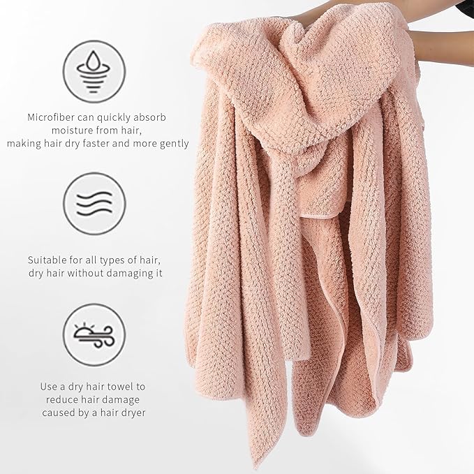 Microfiber Hair Towel Quick Dry Hair Towel Hair Drying Towels Suitable for All Kinds of Hair Ultra Absorbent Long and Thick Hair 24X48inch Green (1pcs)