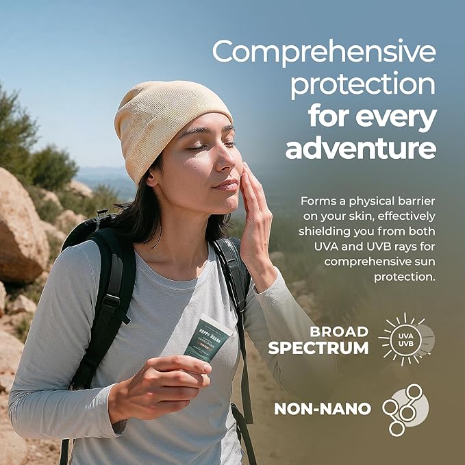 Tinted Mineral Sunscreen SPF 45 – Reef Safe Zinc Oxide Face Sunscreen with Natural Tint, Water Resistant, Travel Size 2.5 oz