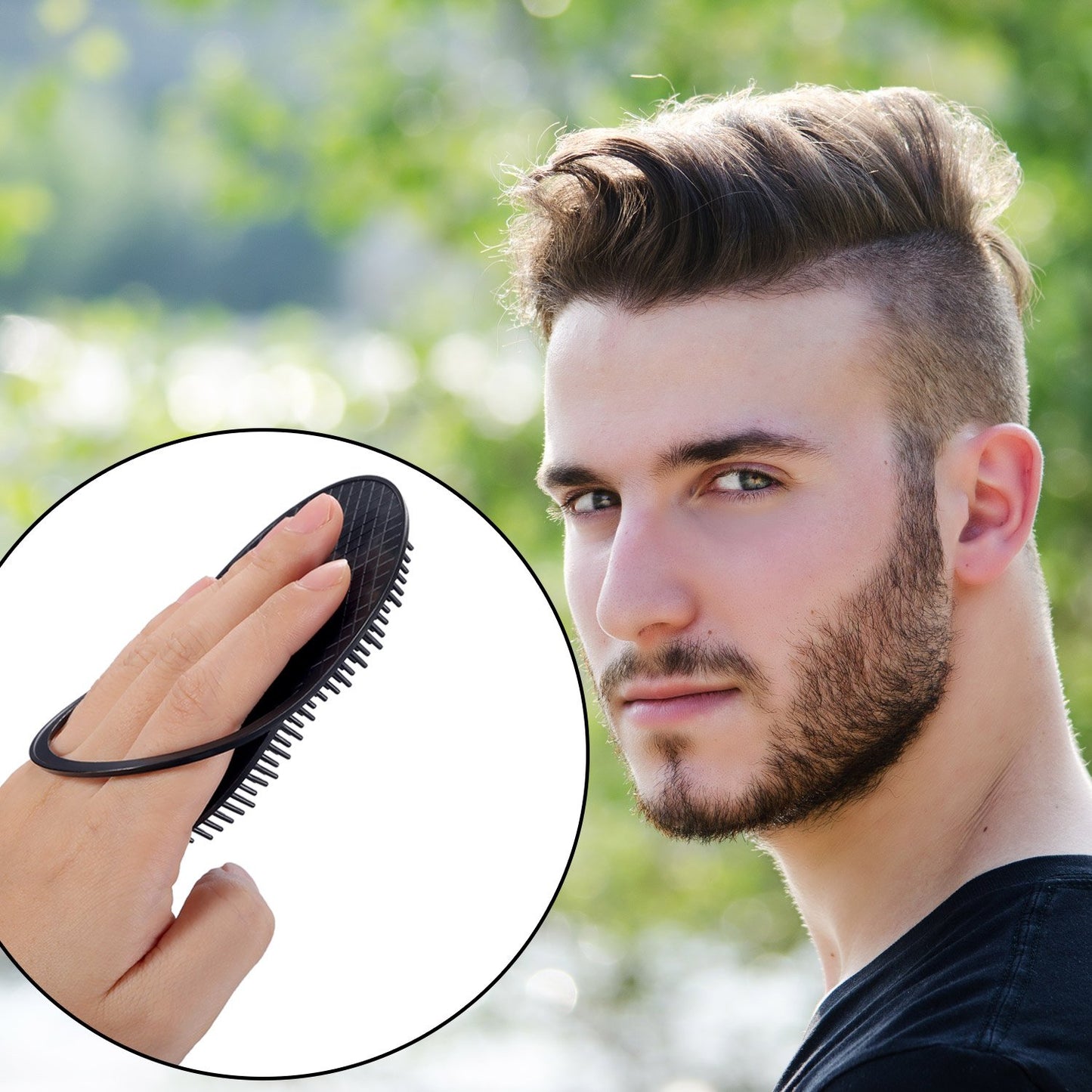 BBTO 12 Pieces Soft Portable Hair Massager Brushes - Shampoo and Grooming Combs for Home, Office, Travel, and Pets (Black)