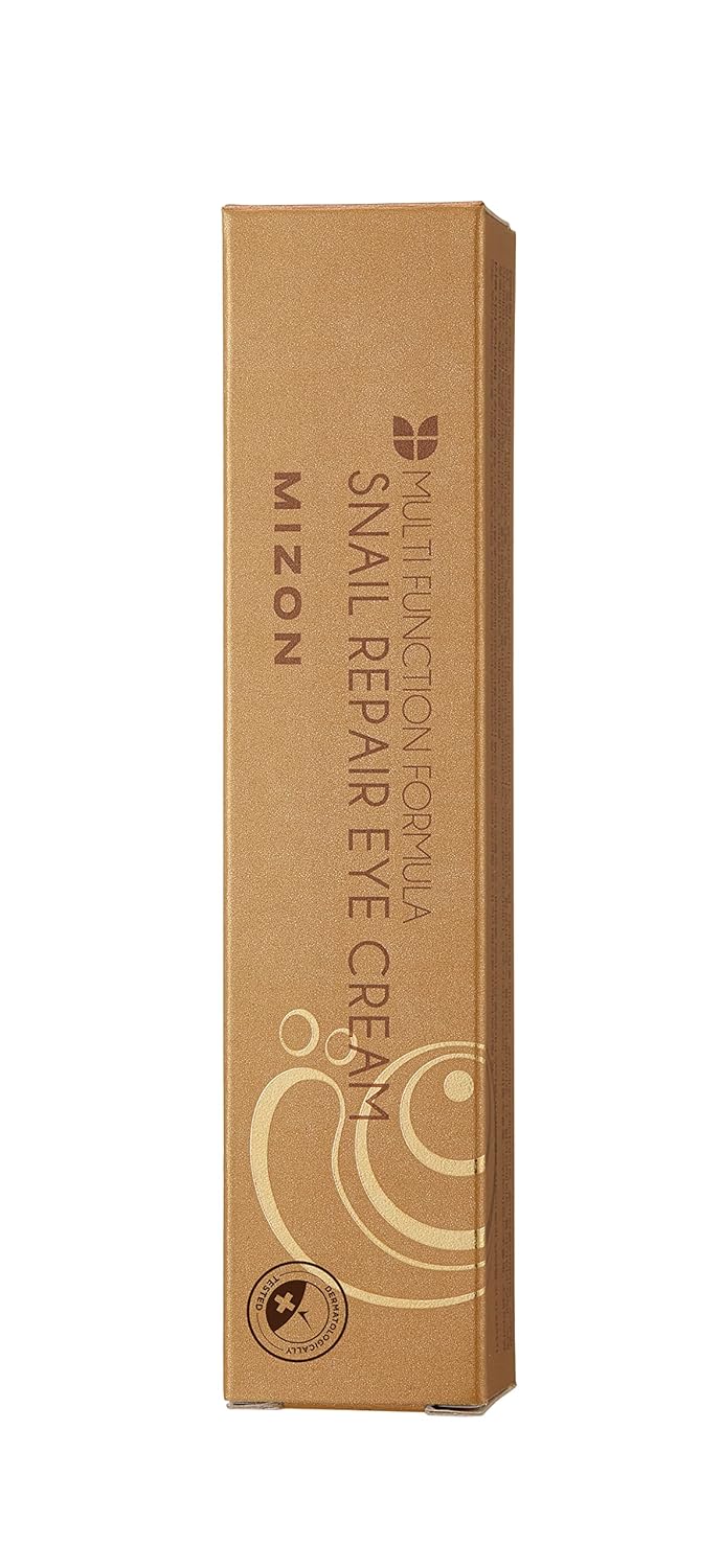 MIZON Snail Repair Eye Cream, Snail Mucin with Niacinamide, Adenosine, Squalane, natural treatment, Wrinkle Care, Hydrating, Under Eye Care, Korean skincare (Tube, 0.50 fl.oz.)