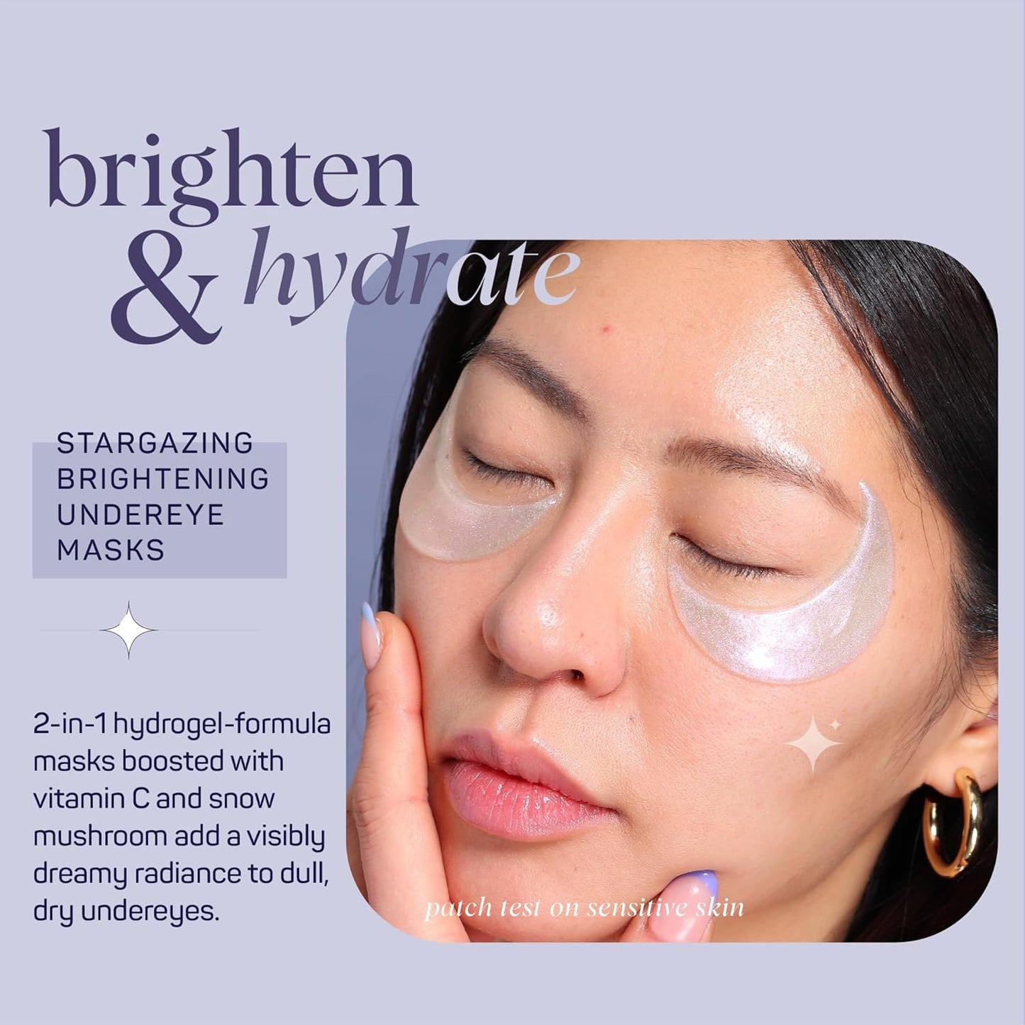 SpaLife Beauty Stargazing Radiating Under Eye Masks – Hydrogel Eye Patches for Dark Circles, Puffy Undereyes, & Discoloration with Vitamin C & Snow Mushroom – 2-in-1 Skincare Treatment – 24 Pairs