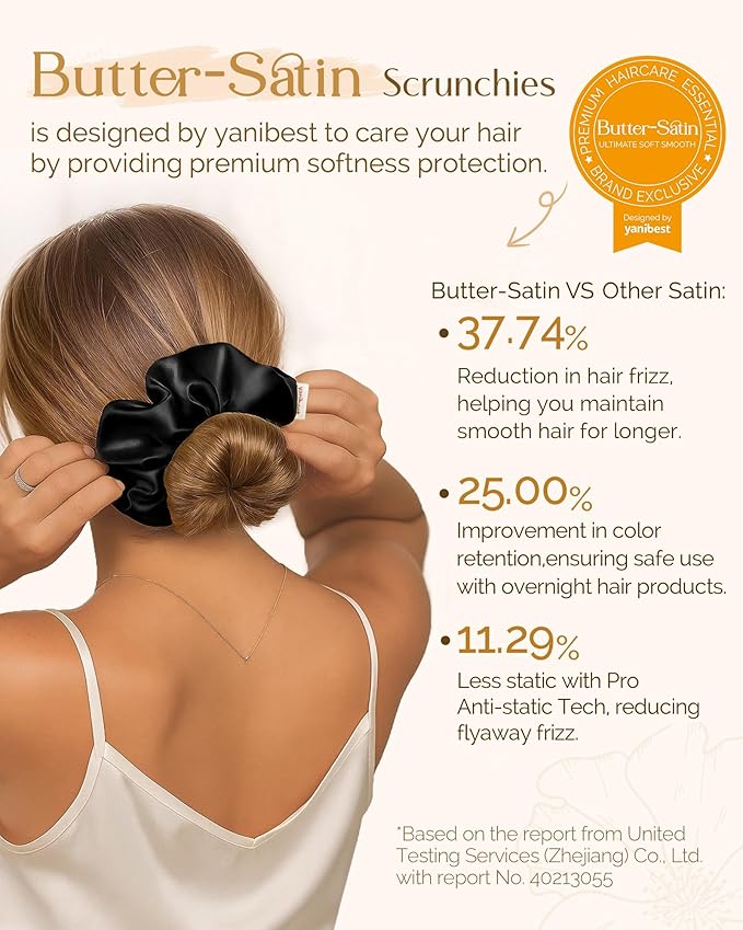Yanibest 8 Pcs Satin Scrunchies - Silk Scrunchies Ponytail Holders, Soft Satin Hair Ties No Damage, Hair Accessories for Women