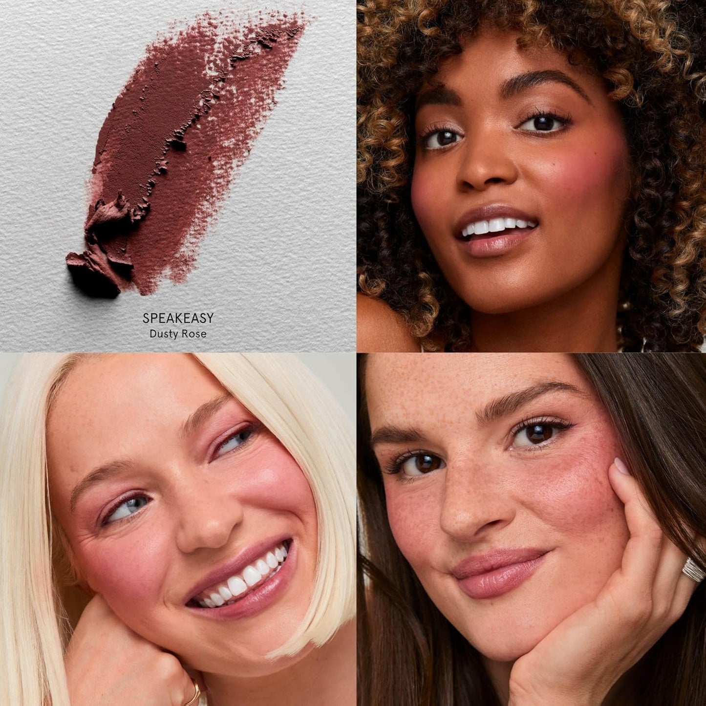 SOSHE Beauty - Blurring Pillow Blush | Featherlight, Cushiony, Cream to Powder Formula | Squalane, Cucumber Seed Extract, Ashwagandha Root | Vegan, Clean, Cruelty-Free (Speakeasy, Dusty Mauve)