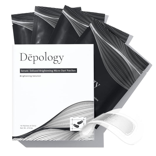 depology Serum-Infused Micro Dart Patches | 4 Pairs Eye Mask | Under Eye Patches for Wrinkles | Fine Lines | Hydrating Eye Mask with Peptides | Amino Acids | and Synthesized Molecules