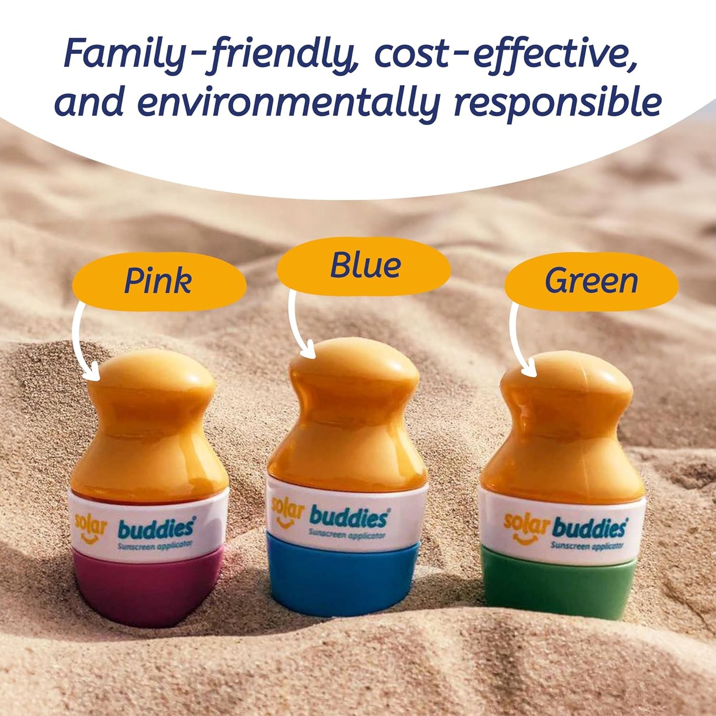 Solar Buddies Bag Bundle & Carabina Clip - Full Pink - Refillable Roll on Sponge Sunscreen, Suncream & Lotion Applicator For Kids, Adults & Families - Holds 3.4fl oz, Perfect Size for Travel