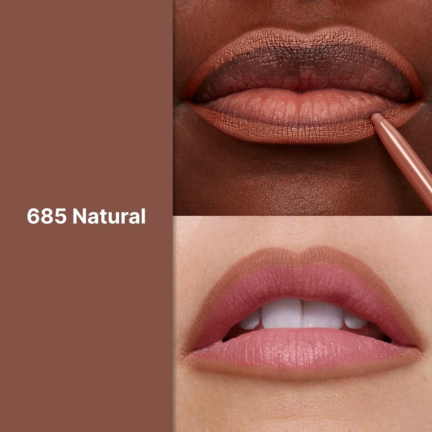 Revlon Colorstay Lip Liner Makeup with Built-in-Sharpener, Longwear Rich Colors, Smooth Application, 685 Natural, 0.01 oz