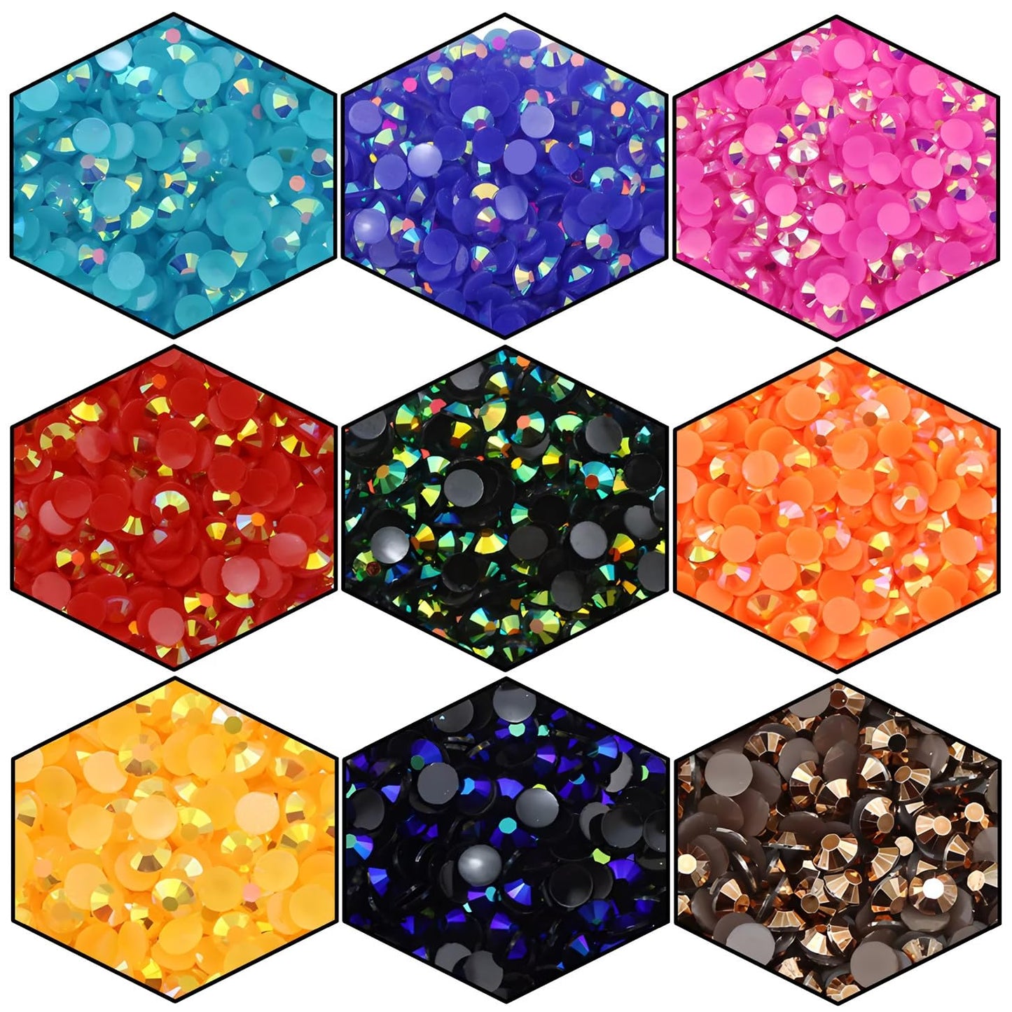 1440 Pcs SS20 5mm Flatback Rhinestones for Nails Art Crafts Glitter Round Shine Gems AB Crystals DIY Clothes Shoes （Light Sapphire AB）