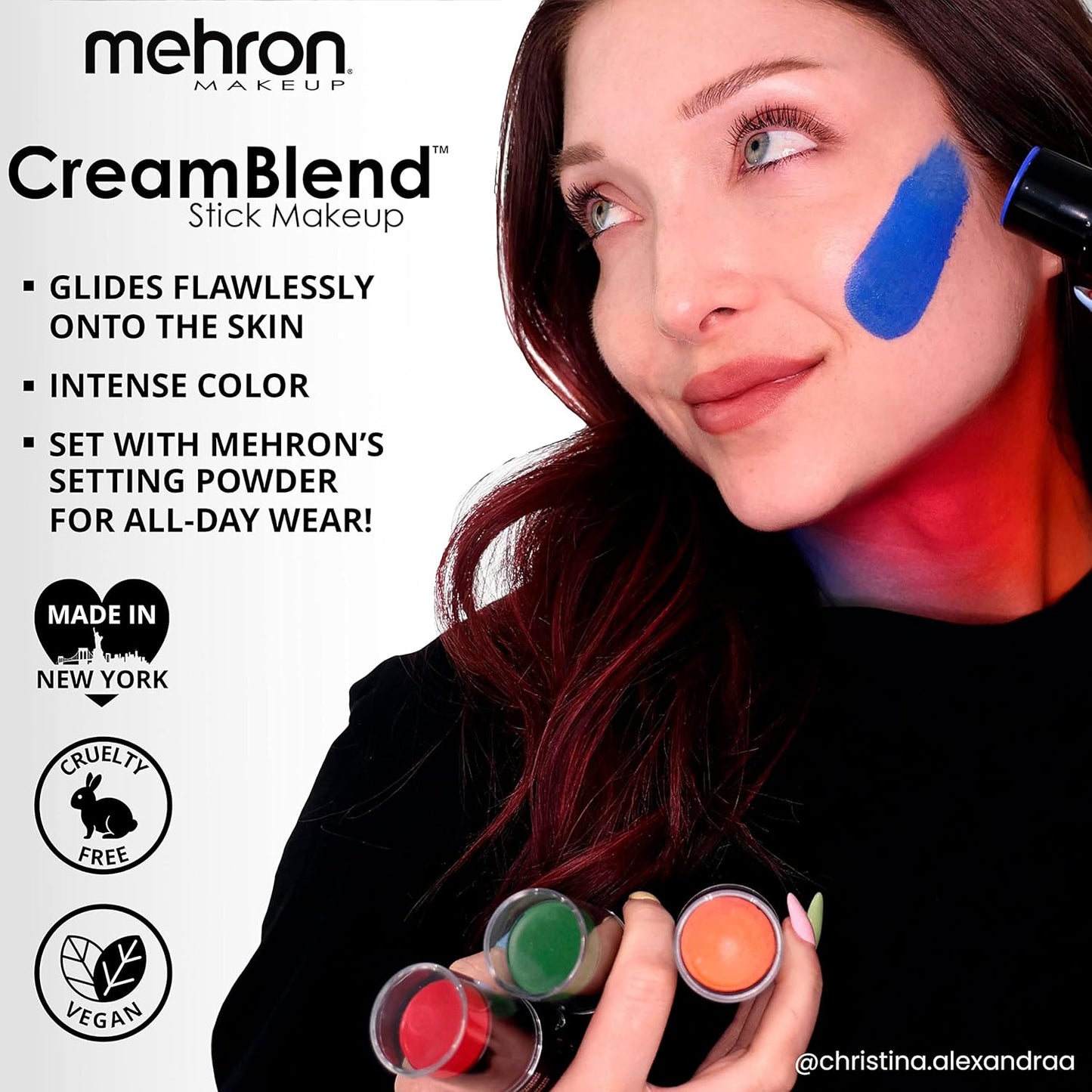 Mehron Makeup CreamBlend Stick | Face Paint, Body Paint, & Foundation Cream Makeup | Body Paint Stick .75 oz (21 g) (Light Grey)