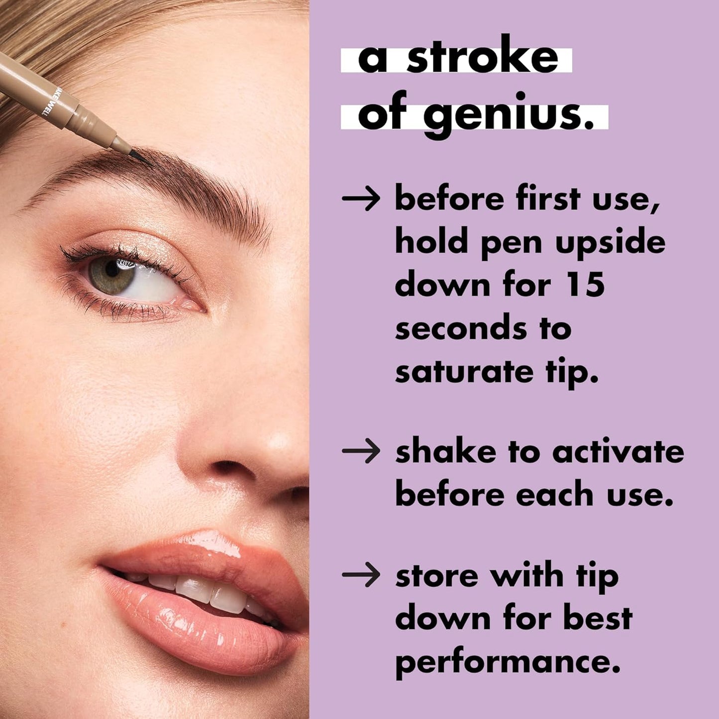e.l.f. Holy Strokes Micro-Fine Brow Pen, Liquid Waterproof Eyebrow Makeup For Detailing & Adding Dimension, Vegan & Cruelty-Free, Dark Brown