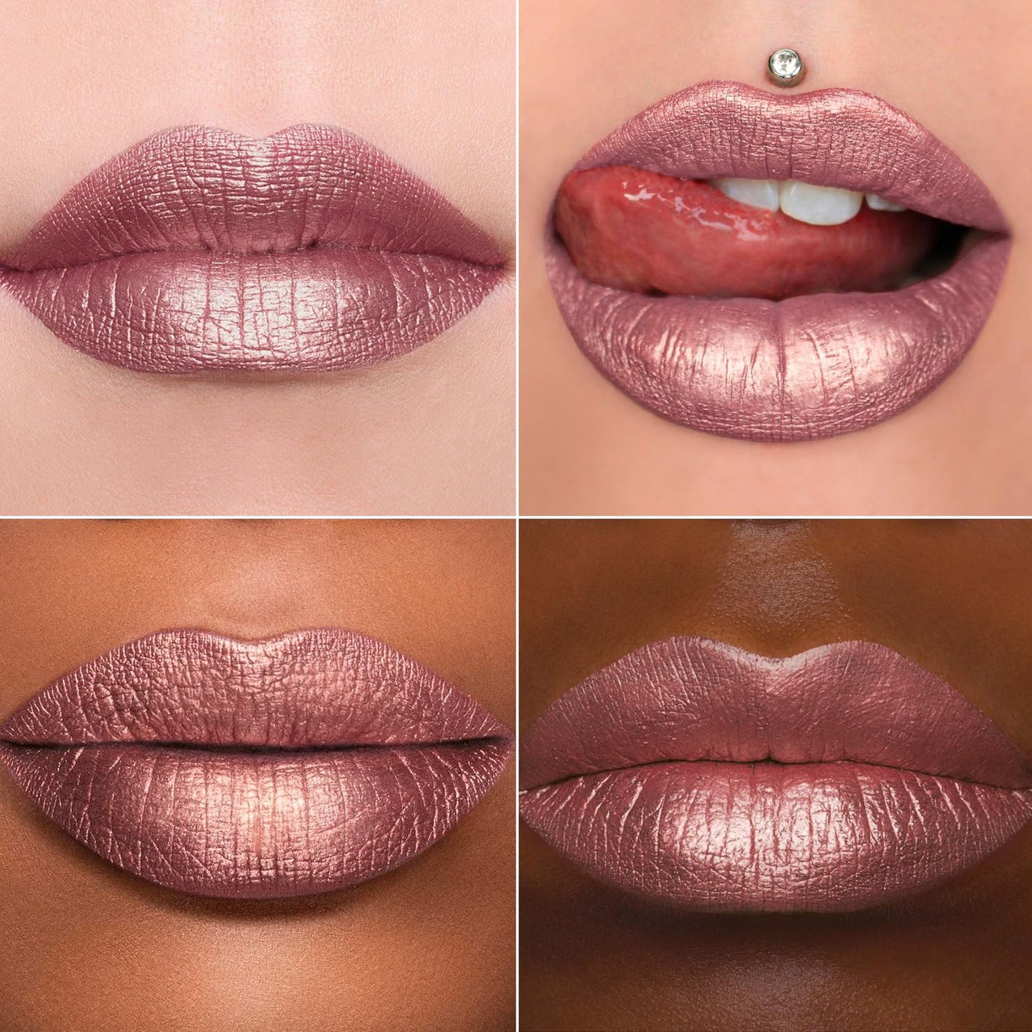 MAKI YIKA 3Pc Metallic Lipstick for Women Red Pink Brown Glitter Lipsticks Long Lasting Lipstick Smudge Proof Liquid Lip Gloss, Red/Pink/Nude