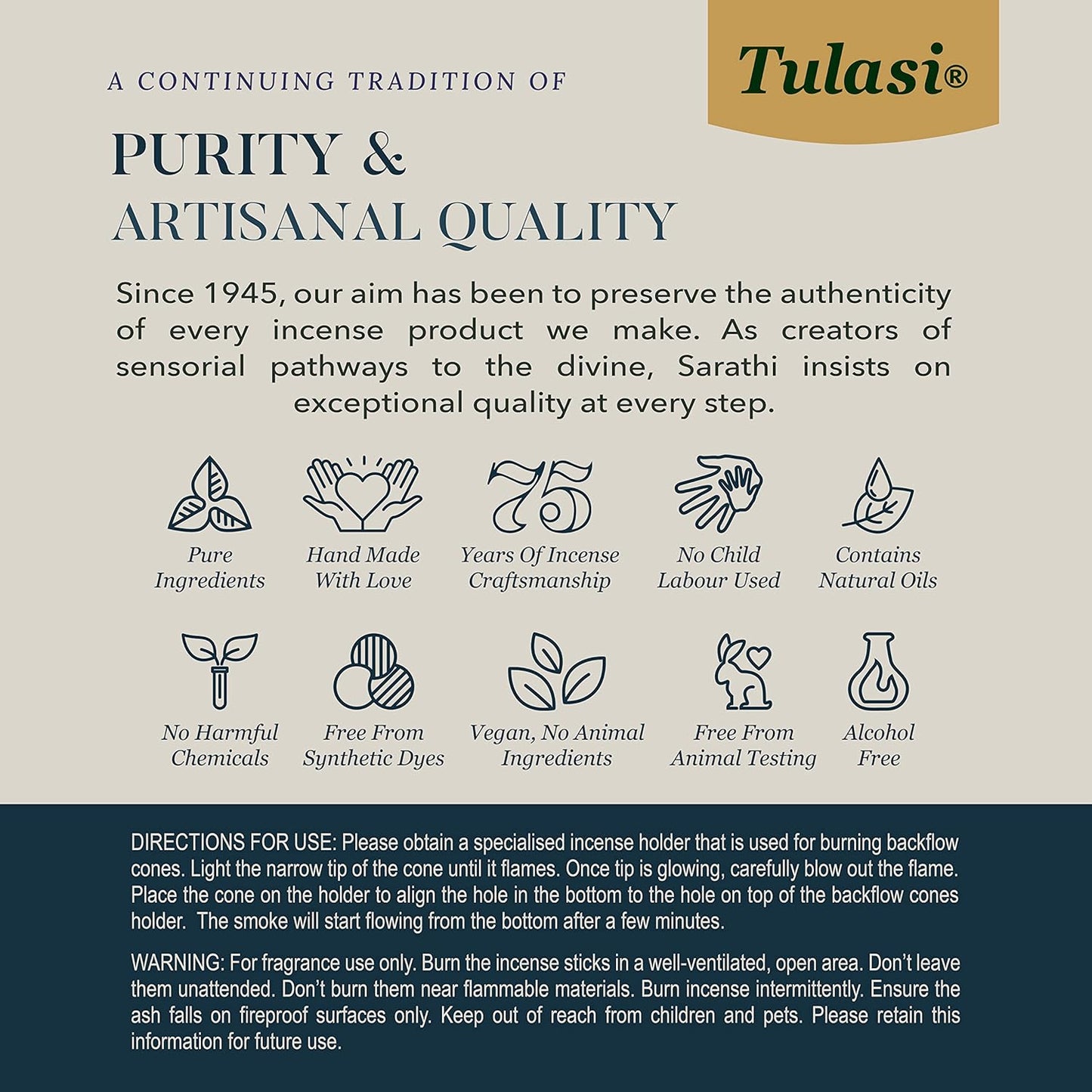 Tulasi Backflow Incense Cones with Natural Oils, Scents Set of 12 Fragrances (120 Cones) Calming Home Aromatherapy, Yoga, Meditation, Relaxing, Mixed Scents with Natural Oils