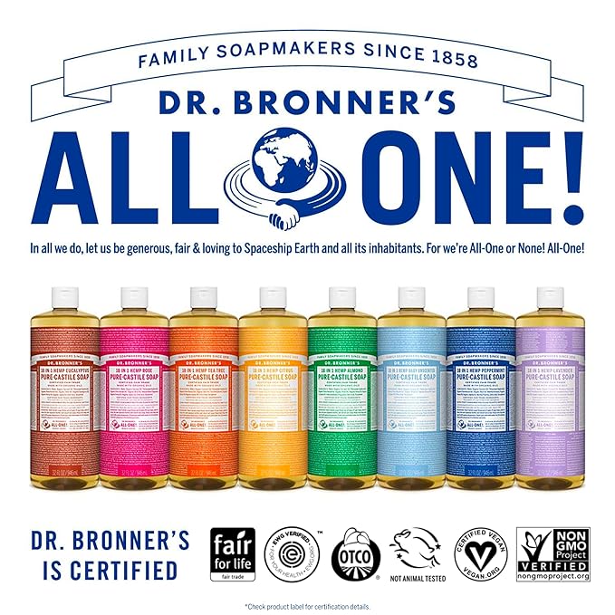 Dr. Bronner's Hemp Peppermint Pure Castile Oil Made with Organic Oils Certified - 25 Oz, 1count