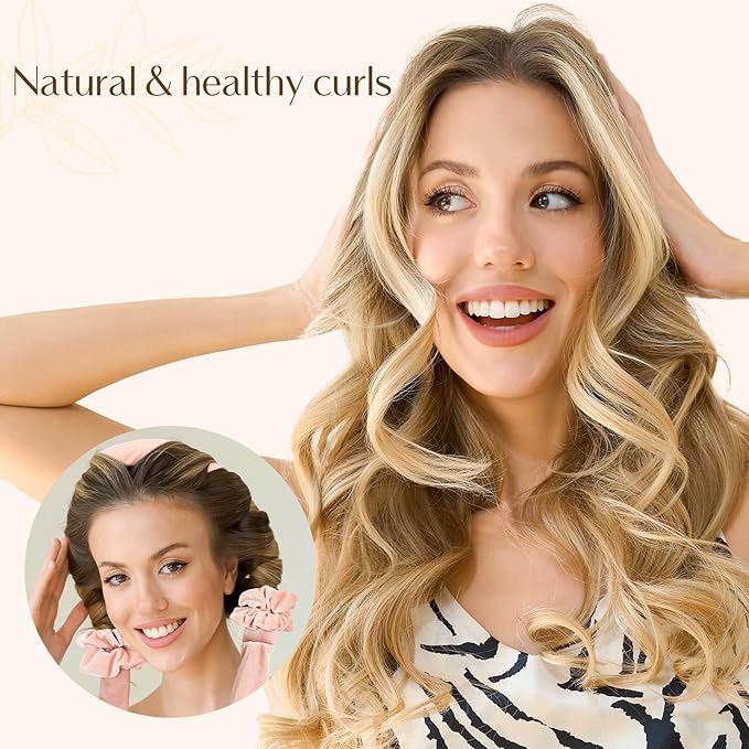 Yanibest Heatless Hair Curler for Overnight Curls, No Heat Damage Hair Curlers with Clips & Scrunchies for All Hair Types,Green