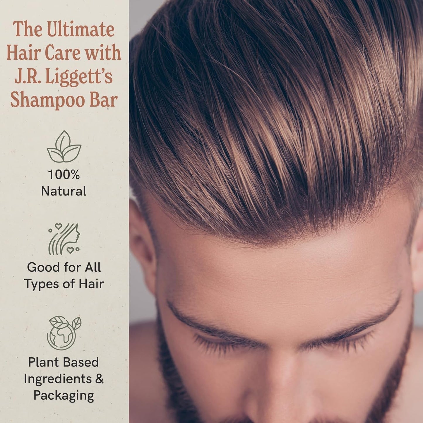 J·R·LIGGETT'S Shampoo Bar - Original Formula, All Natural Solid Shampoo Bar for Hair with Coconut Oil & Castor Oil, Sulfate Free, GMO Free, Gentle Lather and Refreshing, 3.5 oz - 3 Pack