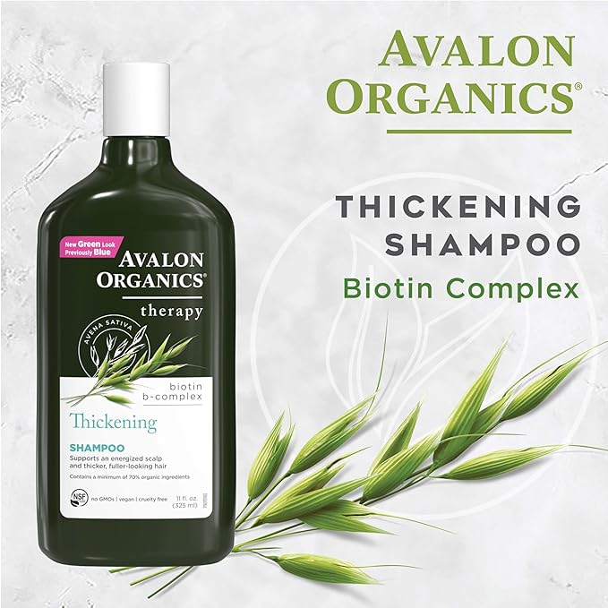 Avalon Organics All Natural Biotin B-Complex Therapy Shampoo, 11 Fl Oz