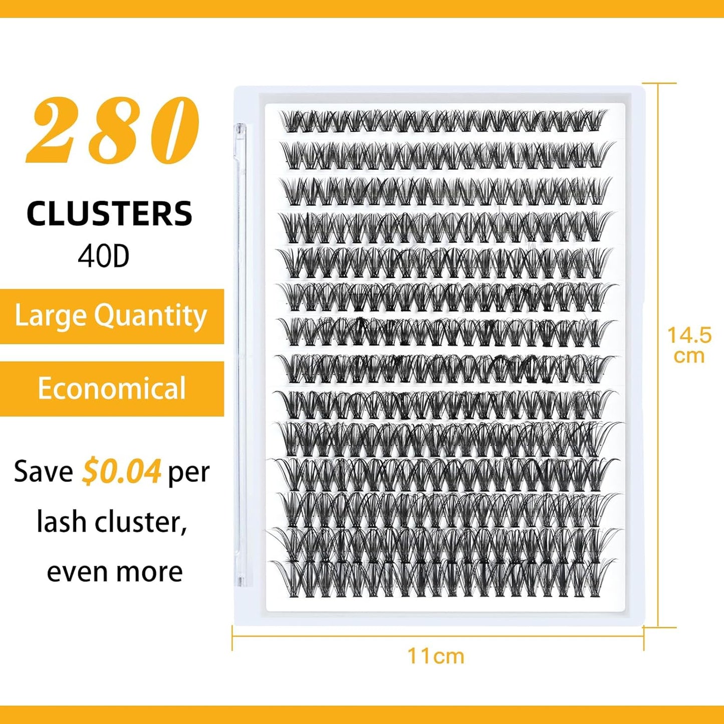B&Qaugen Lash Clusters 40D-C-15 Individual Lashes 280 Clusters False Eyelash 10D 20D 30D 40D Lash Clusters Extensions Individual Lashes Cluster DIY Eyelash Extensions at Home (40D-C,15MM)