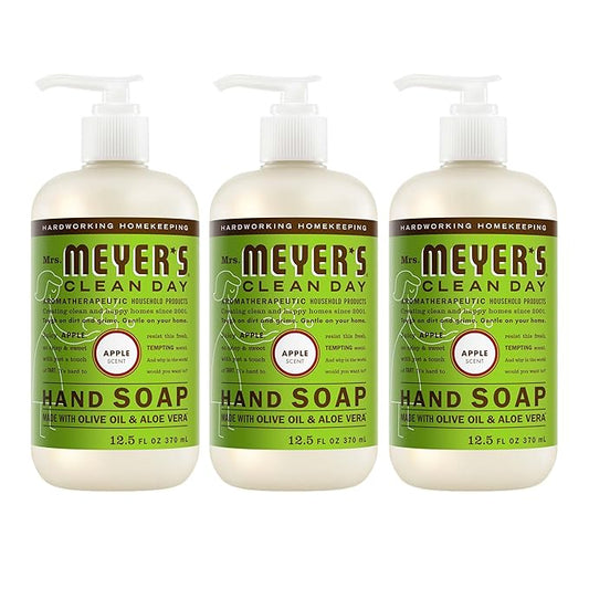 MRS. MEYER'S CLEAN DAY Hand Soap, Made with Essential Oils, Apple, 12.5 fl. oz - Pack of 3