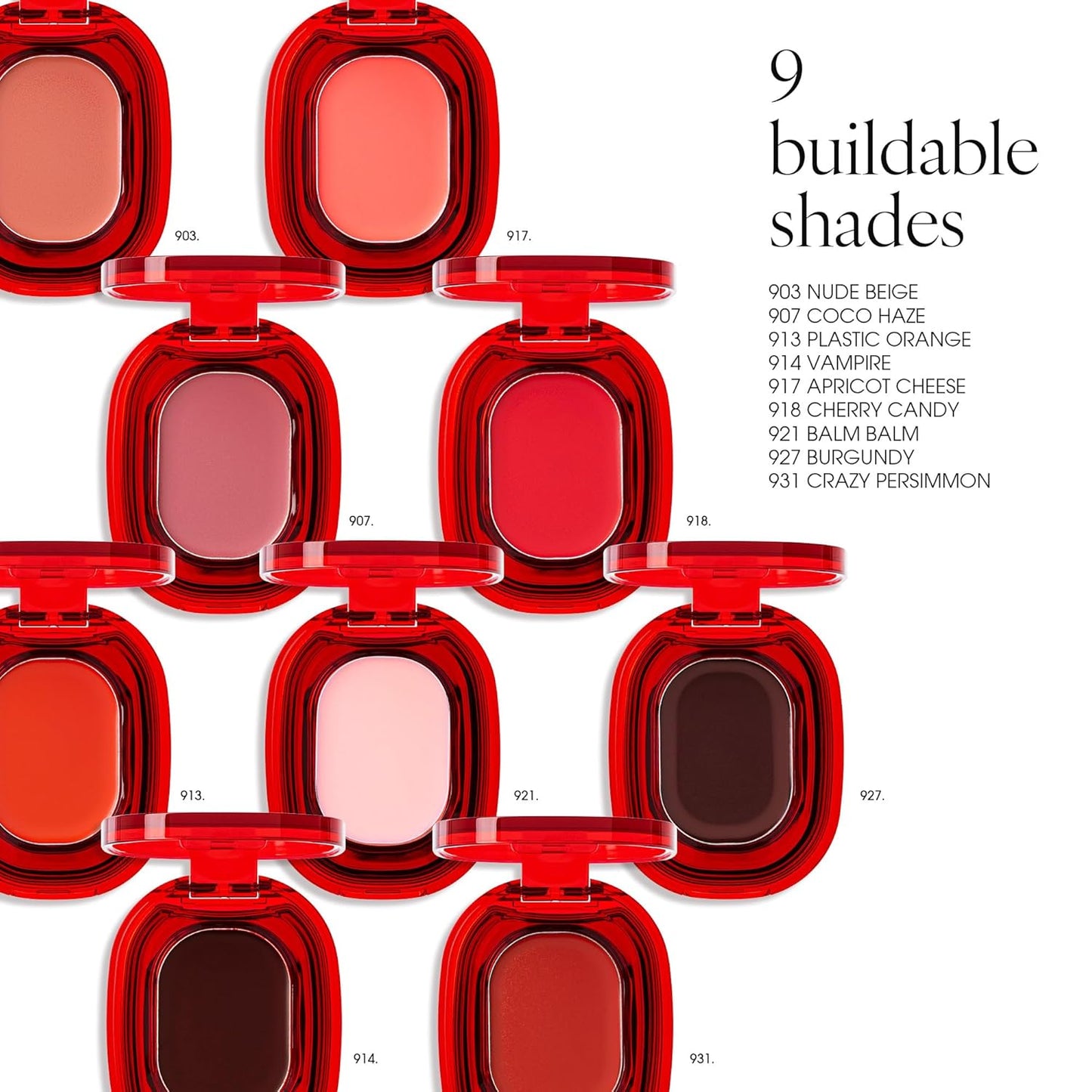 PLAT LIPS 918 CHERRY CANDY, Lip & Cheek, Lightweight, Naturally Dewy+ Glowy Finish, Blendable & Buildable Formula (1.2g, 0.003 oz.)