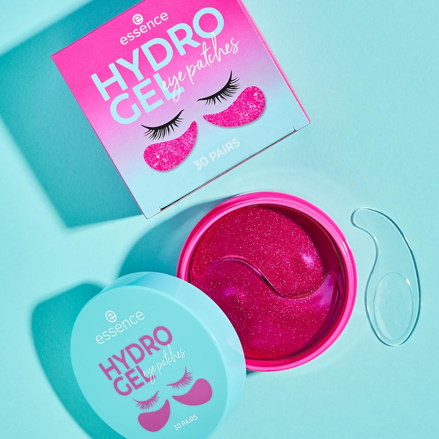 essence | Hydro Gel Eye Patches | 30 Pairs Infused with Hyaluronic Acid & Vitamin C | Moisturizing & Brightening | Vegan & Cruelty Free