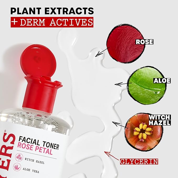 THAYERS Alcohol-Free Rose Petal Witch Hazel Facial Toner for Glowing Skin, Soothing, Hydrating, Refreshing Toner for All Skin Types, 12oz (Packaging May Vary)