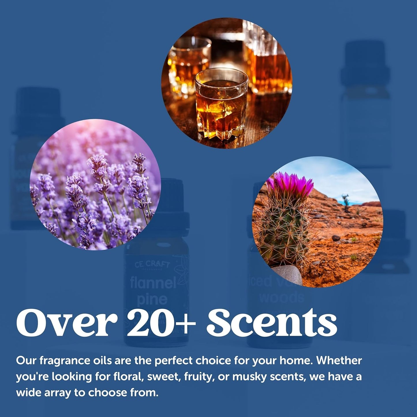 CANDECraftCo Premium Fragrance Oil – Diffuser Oils Fragrances Scented for Home, Candle Soap Making Supplies, Aromatherapy Blends for House (0.34 Fl Oz) (2-Pack, Apple + Mahogany)