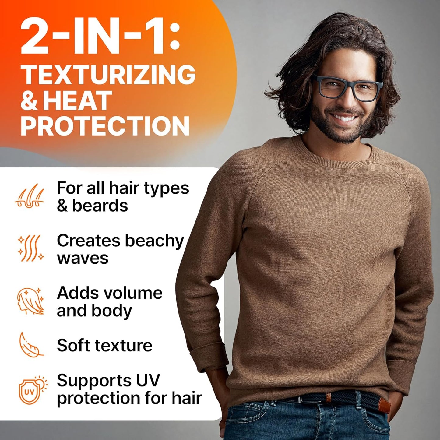 Sea Salt Spray for Men & Women – Texture for Beach Waves, Hair Volumizer, Strong Hold Hairspray, Travel Size Curl, Texturizing Finishing Spray, Extra Hold Hair Styling Mist
