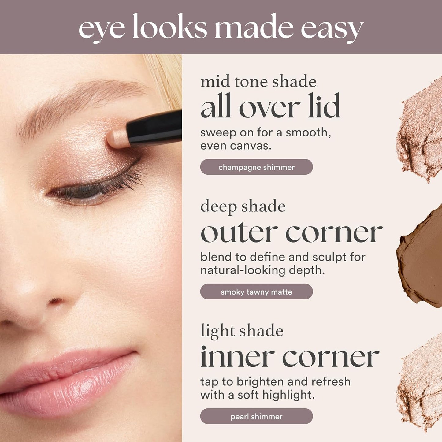 Julep Eyeshadow 101 Cream-to-Powder Waterproof Shadow Stick – Lavender Matte – Long-Lasting, Crease-Proof, Light Purple Matte Cream Eyeshadow with Built-in Smudger