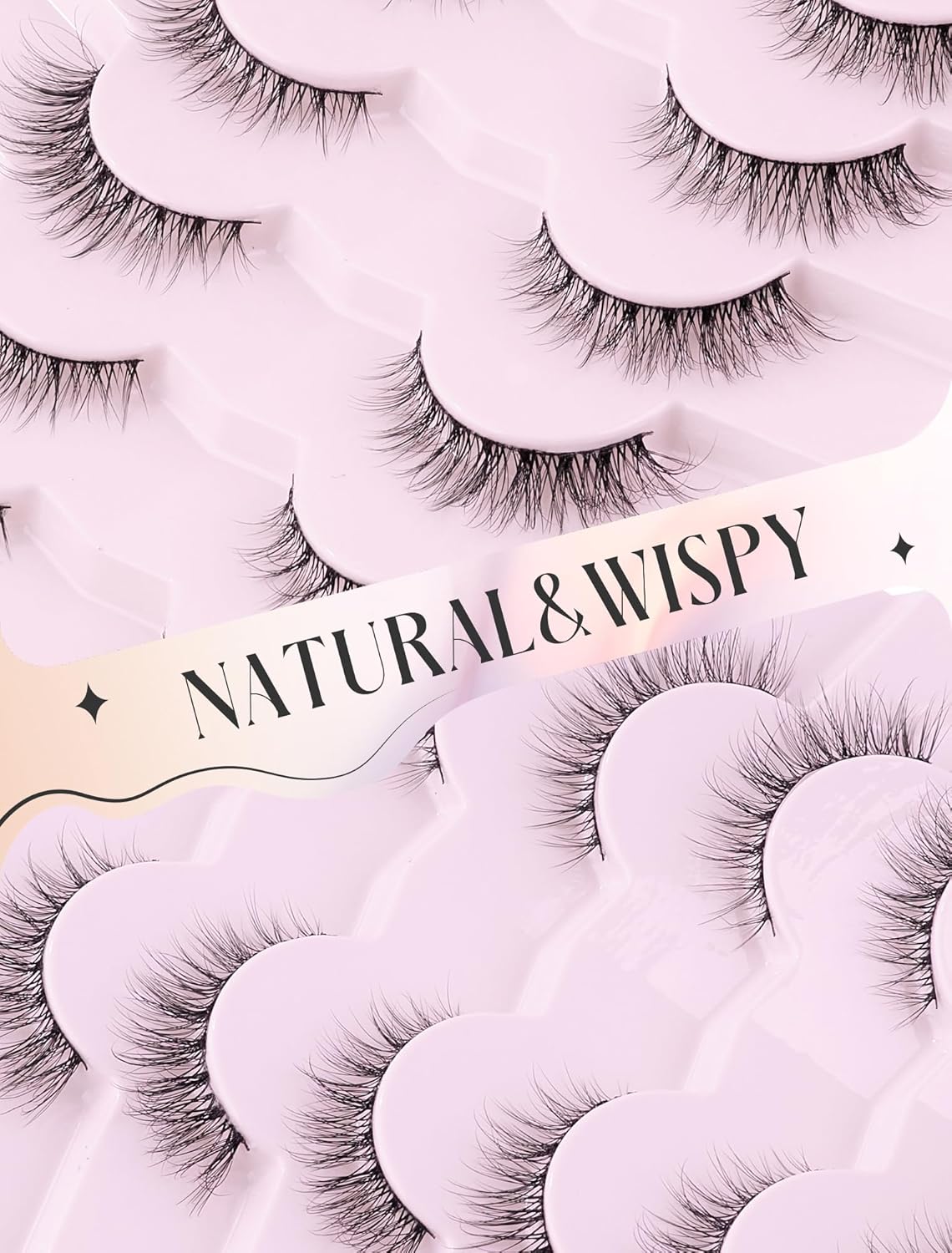 Natural Lashes Mink Natural Eyelashes False Eyelashes Natural Look False Lashes Wispy Eye Lashes Cat Eyelashes Fake Lashes UK222