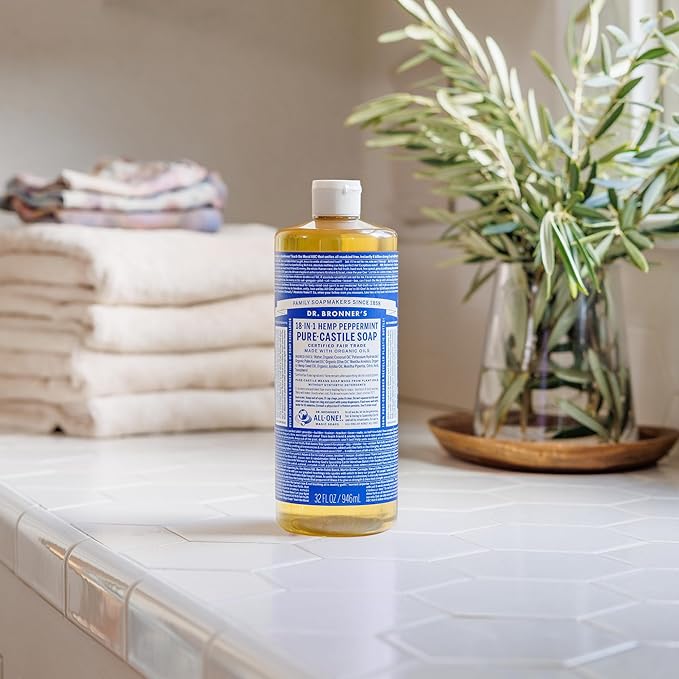 Dr. Bronner's Hemp Peppermint Pure Castile Oil Made with Organic Oils Certified - 25 Oz, 1count