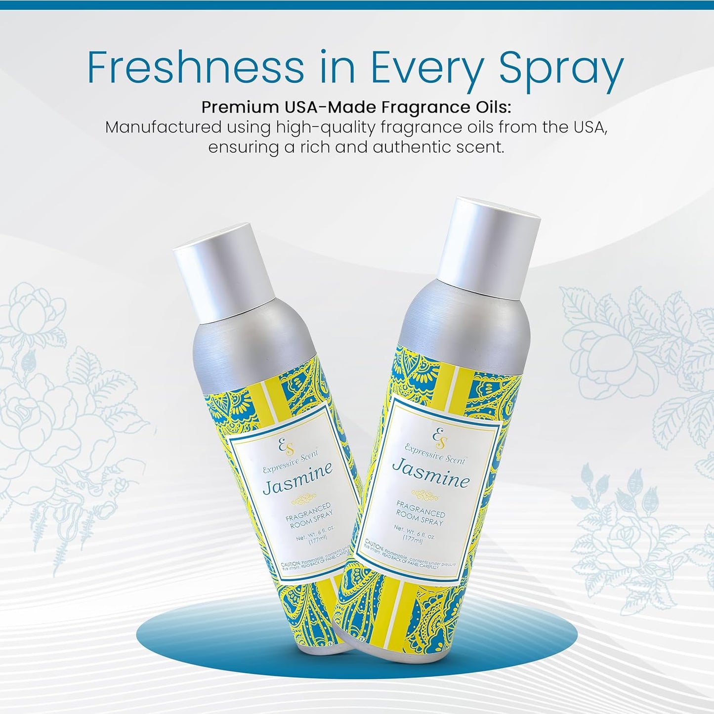 Room Spray Air Freshener - Long Lasting Jasmine Aroma for Home, Bathroom, kitchen, Office & Car – Air freshener for home 6 FL Oz