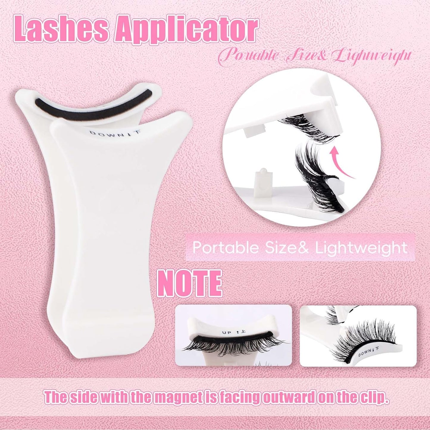 2 Pairs Magnetic Eyelashes with Applicator Waterproof Magnetic lashes Natural Look Reusable Eyelashes Easy to Wear and Remove No glue needed (KS02+XM1)