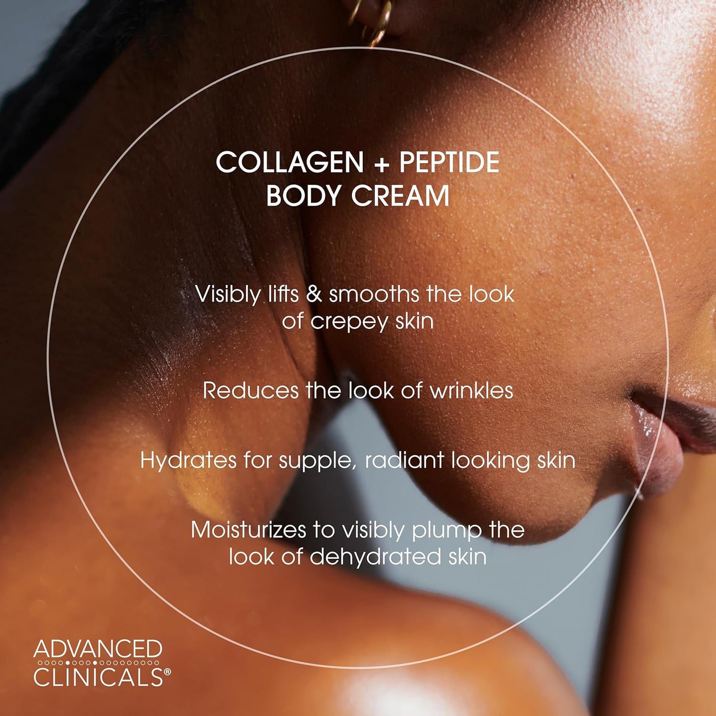 Advanced Clinicals Collagen Peptides Body Lotion + Hyaluronic Acid Moisturizer 2PC Skincare Set For Women & Men | Dry Skin Moisturizing Body Cream Helps Diminish Appearance Of Crepey Skin, 2PC Bundle