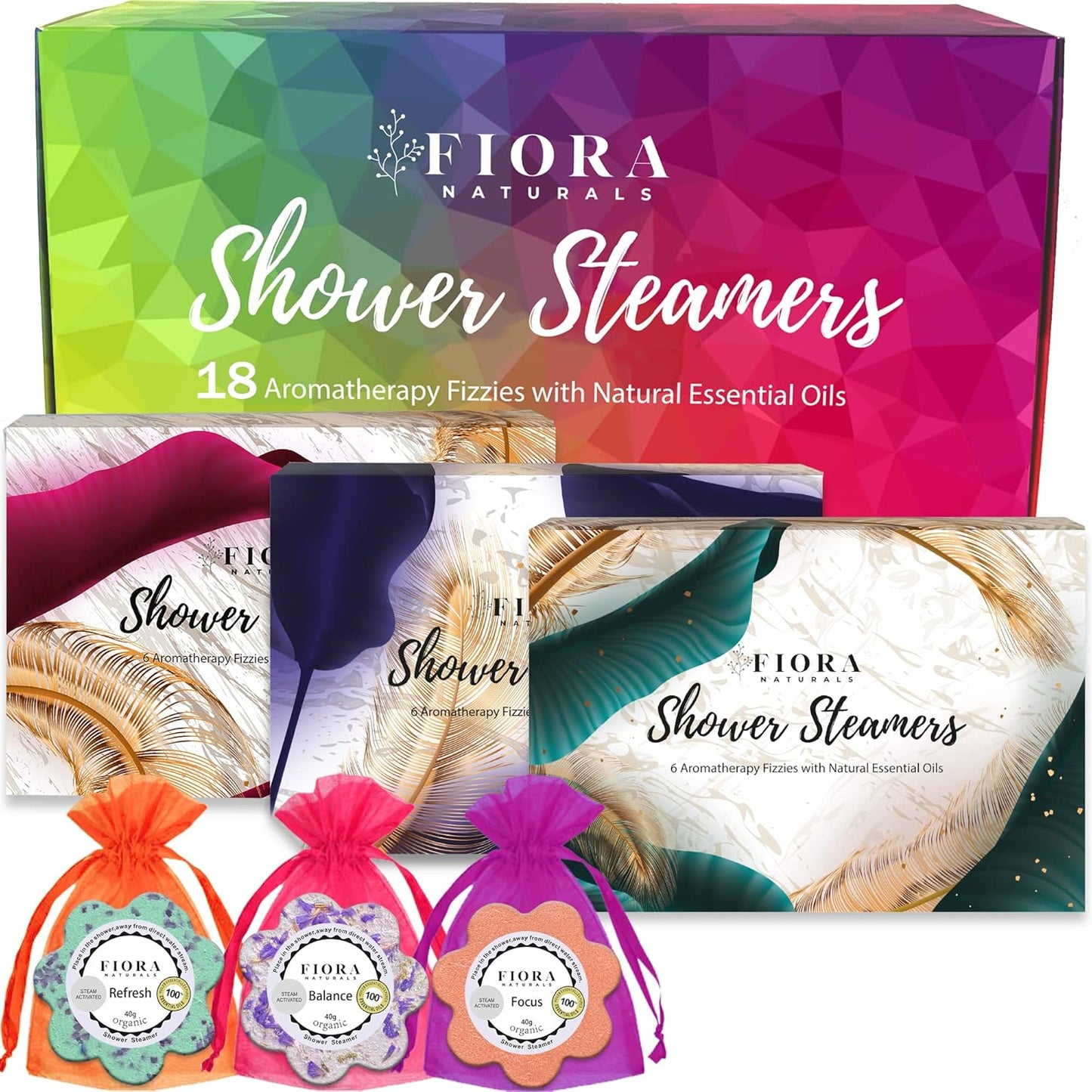 Shower Steamers Aromatherapy - 18 Shower Bombs Aromatherapy Gift Set with Organic Essential Oils for Relaxation and SelfCare. Bath Bombs Tablets, Birthday Gift for Her, Wife