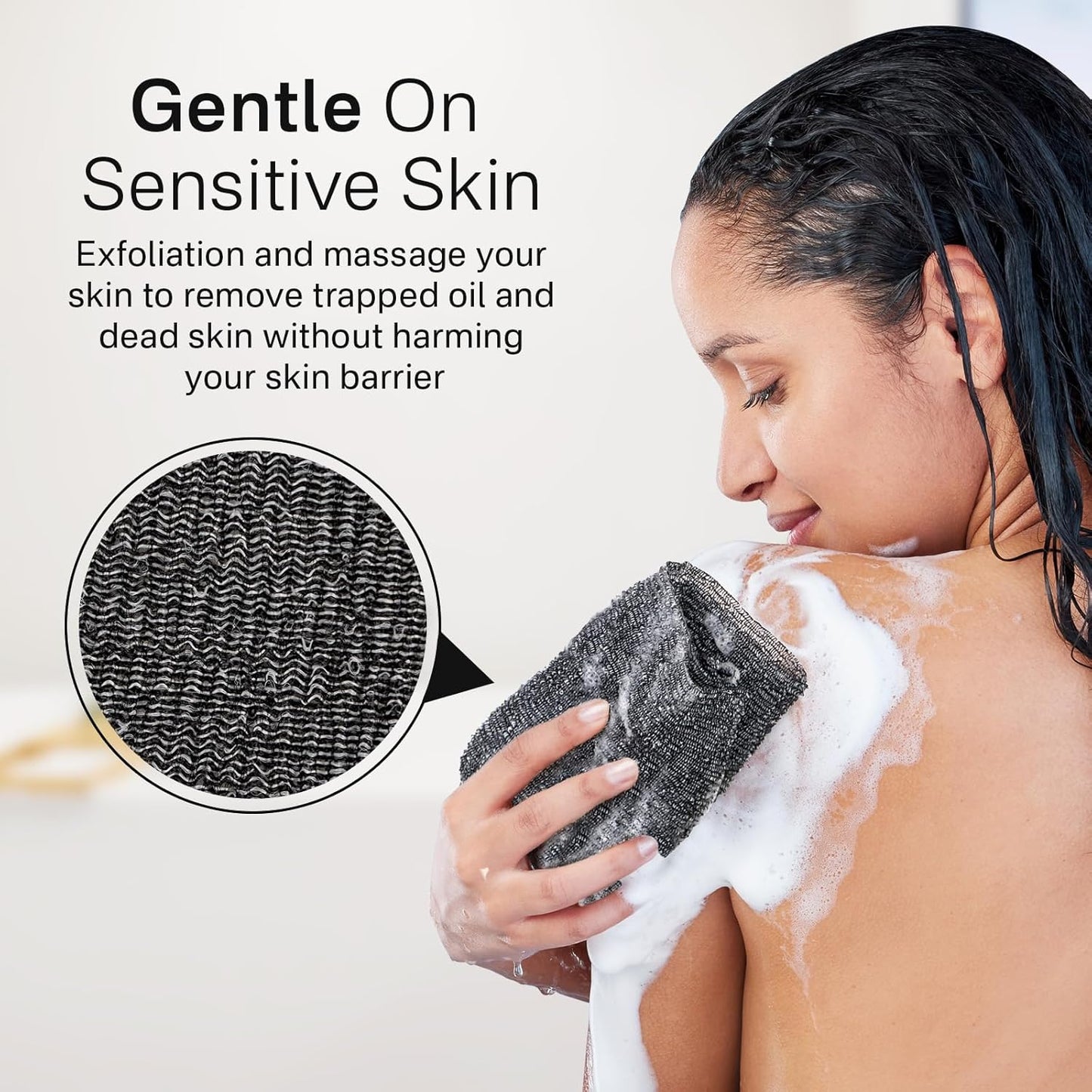 Yiclick Exfoliating Washcloth Towel【3 Pack】- Exfoliating Body Scrubber Exfoliator, Back Scrubber for Use in Shower Bath, Exfoliate Rags Wash Cloths, Loofah Lufa Sponge, Body Scrub, Women Men