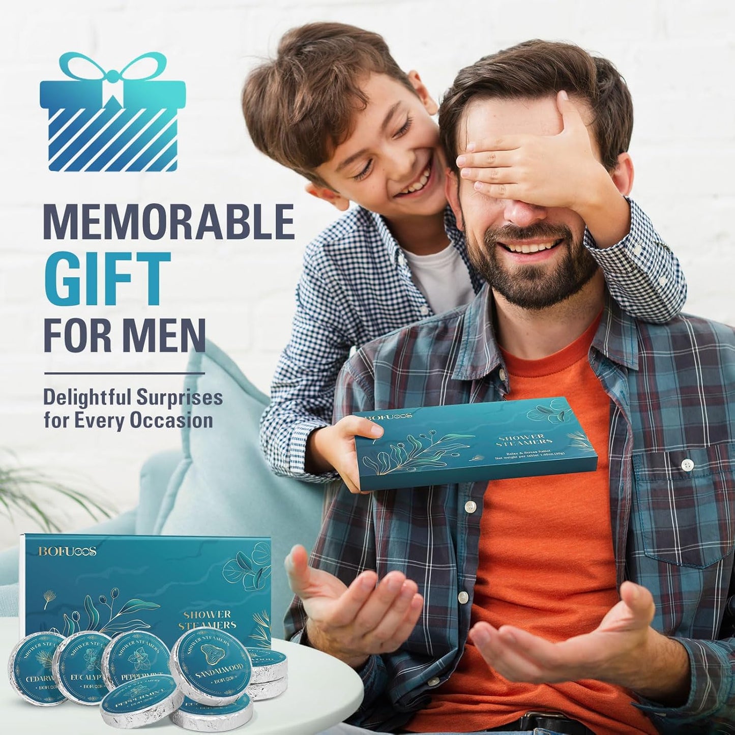 Shower Steamers Aromatherapy – Birthday & Christmas Gifts for Men Teen Dad, Stocking Stuffers White Elephant Gifts for Adults, SPA Self Care Relaxing Natural Essential Oils Bath Bombs