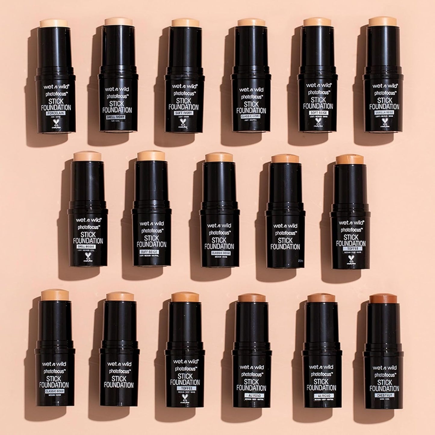 wet n wild Photo Focus Matte Foundation Stick Makeup, Shell Ivory | Vegan & Cruelty-Free
