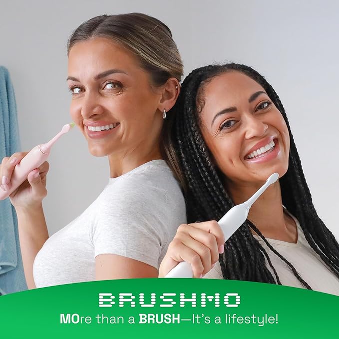 Brushmo Total Clean Replacement Toothbrush Heads, Compatible with Philips Sonicare Click-on Electric Toothbrush Handles, 8 Standard Replacement Heads, Soft Dupont Bristles, BM618, Pink