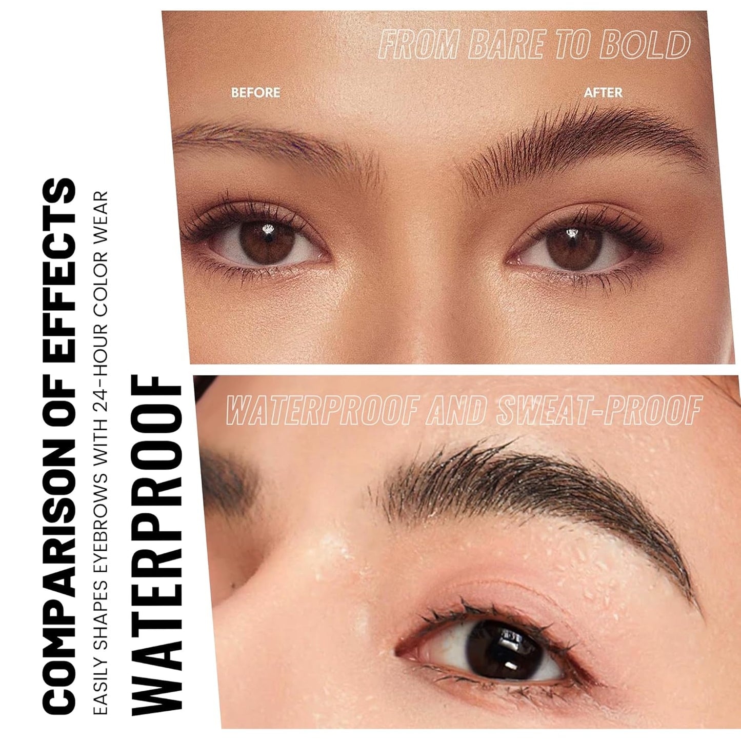 2 Pack 2 Fine Tip Eyebrow Pen, Waterproof Filling Faux Brow Makeup Pencils for Women with Precise Curved Brush-Tip to Fast Create Natural Hair-Like Brows, Last All-Day (Natural Brown)