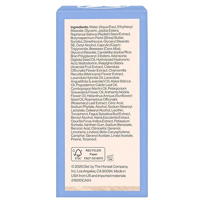 Honest Beauty Deep Hydration Face Cream for Dry Skin,Hydrates and Supports Natural Moisture Barrier,Hypoallergenic,Gentle Sensitive,1.7 fl oz,(Pack of 2)