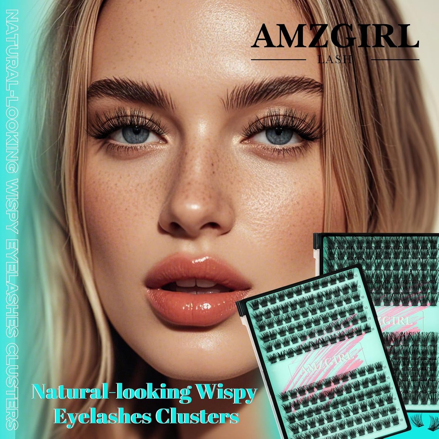 Wispy Lash Clusters Eyelash Extensions 144pcs Individual Lashes Cluster 16mm D Curl Fake Eyelash with Thin Band DIY Cluster Lashes At Home For Beginners (D-16mm)
