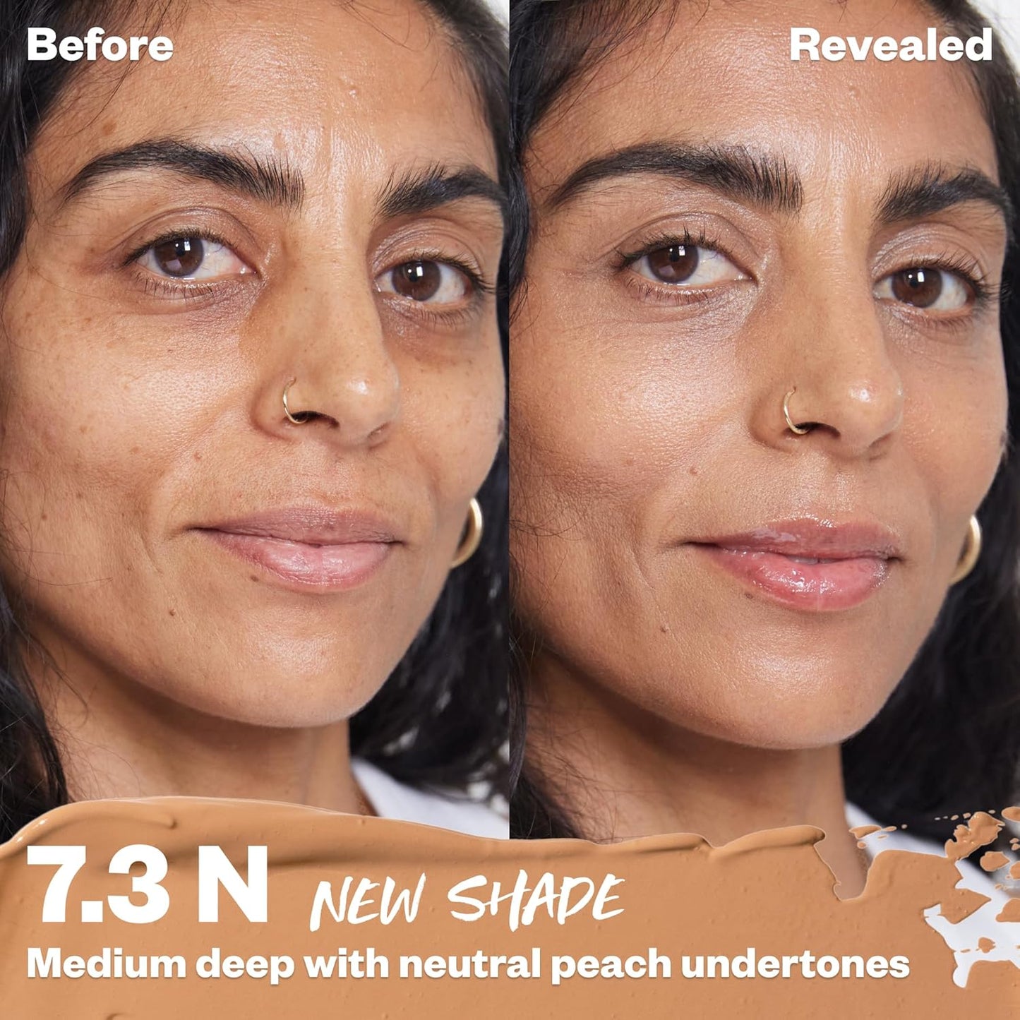 Kosas Revealer Concealer - Medium Coverage Makeup with Hyaluronic Acid, Conceals Dark Circles Under Eyes, Dark Spots and Blemishes + Brightens, Hydrates, Long-Lasting & Vegan, (Tone 7.3 N)