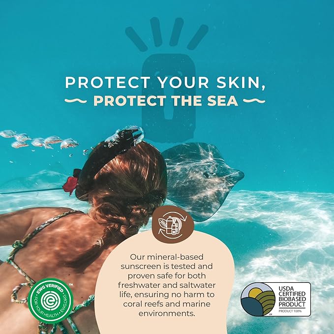 Shimmer Sunscreen SPF 45, Mineral Body Glow with Glitter – Reef Safe Zinc Oxide, Radiant Finish, Face & Body