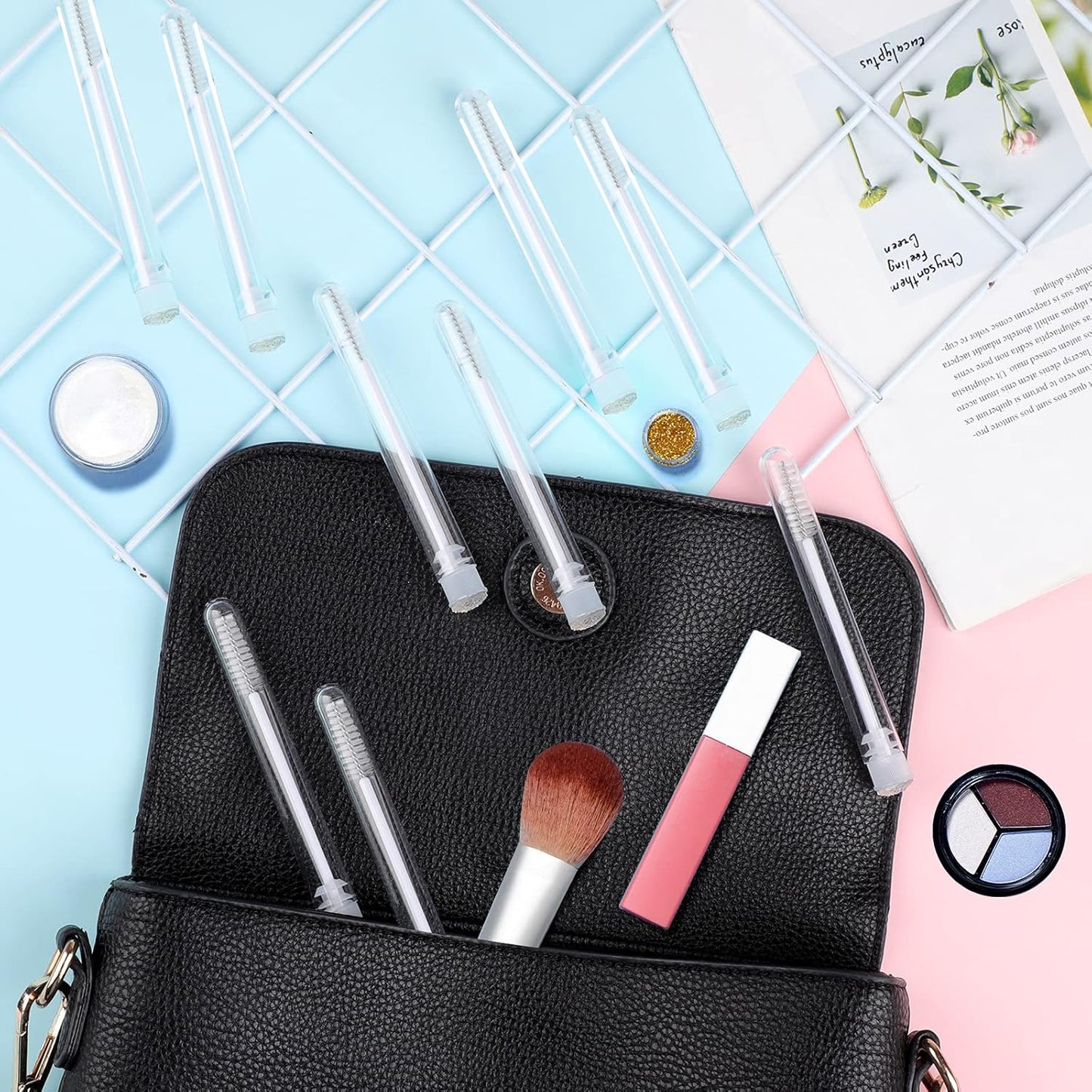 20pcs Eyelash brush Lash Wand Makeup tool Eyelash Extension supplies Cleaning brush Diamond Mascara star white