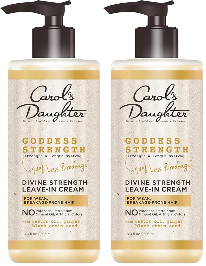 Carol's Daughter Goddess Strength Leave In Conditioner Cream,10 Fl Oz - Strengthening and Moisturizing for Wavy,Curly Hair,(Pack of 2)