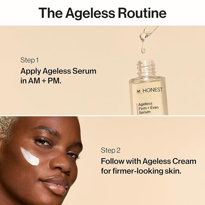Honest Beauty Ageless Firm and Even Serum, Powered by Vegan Collagen Elastin Polypeptides, Firmer-Looking Skin, Fragrance Free, EWG Verified, Cruelty-Free, 1 fl oz